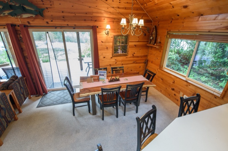 Dining area beside the windows